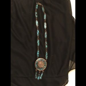 Necklace Sterling silver and turquoise inlay